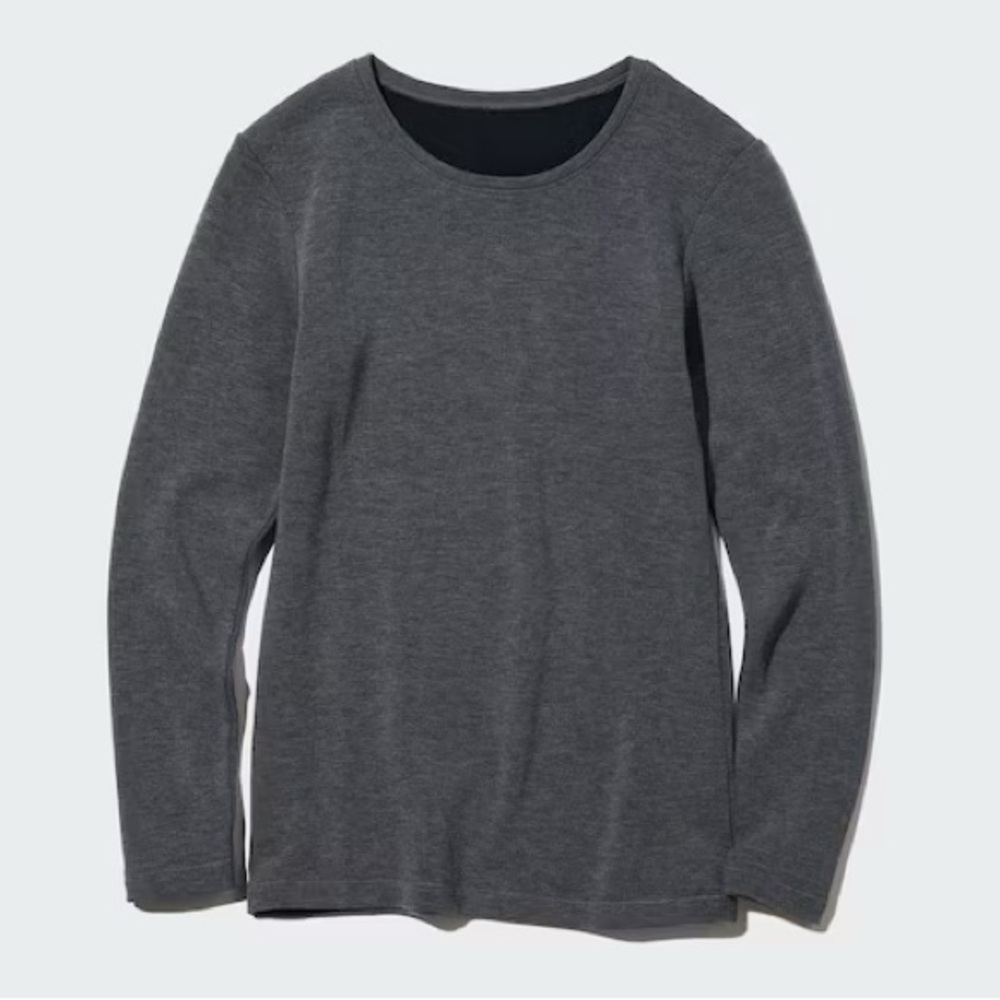 Uniqlo XXS Heattech Ultra Warm Crew Neck T-Shirt Dark Gray